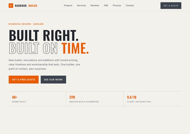 Preview of the builder website template